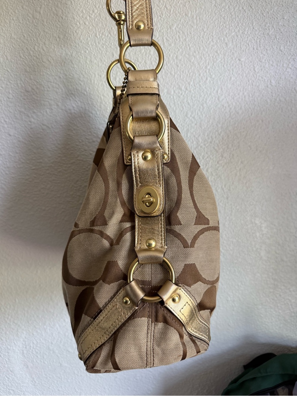 Coach Brown Signature Carly Hobo Bag - Classic Canvas - Picture 2 of 14